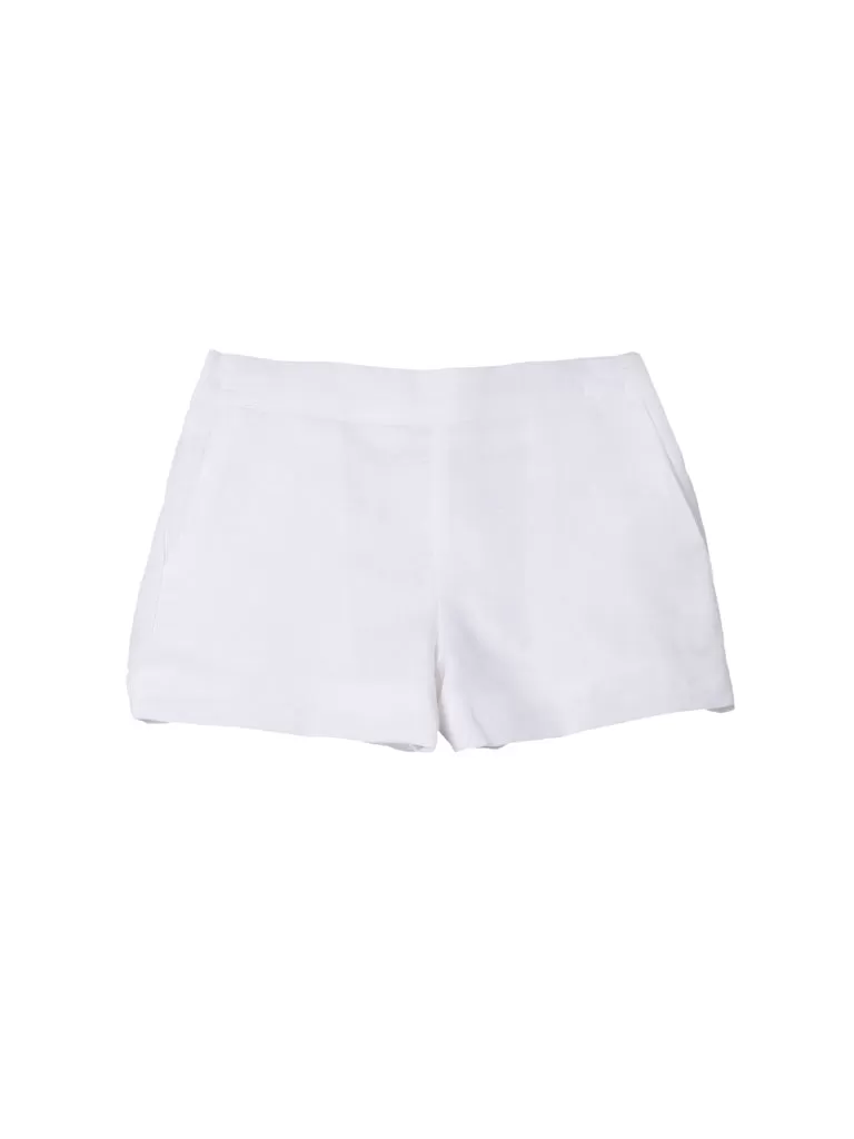 Short lino blanco