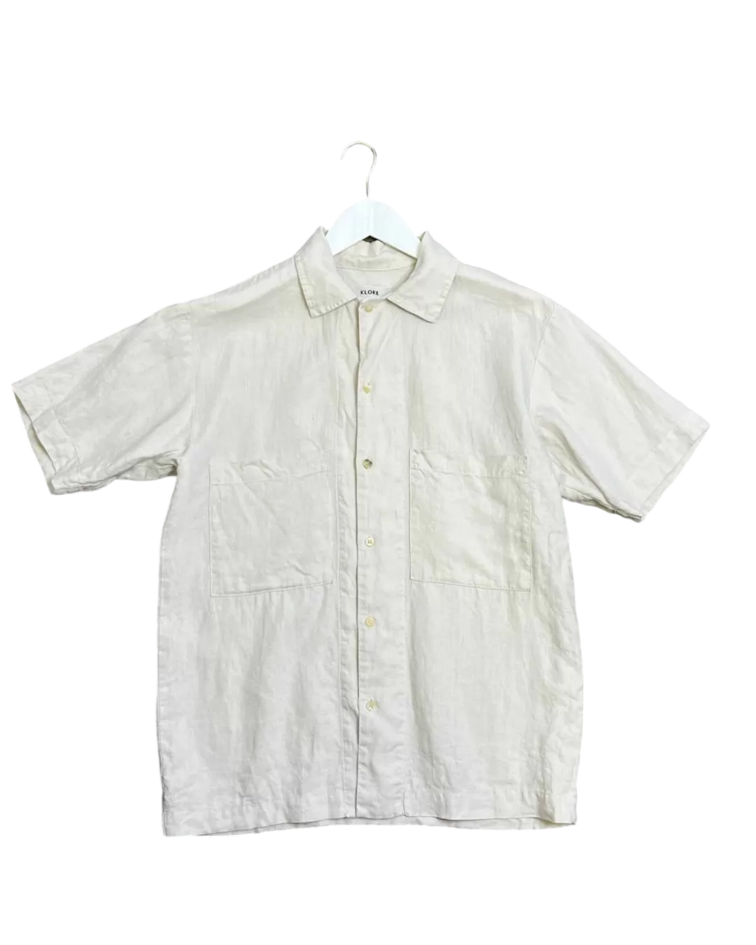 Size XS - Kloke Ecru Map Linen Shirt