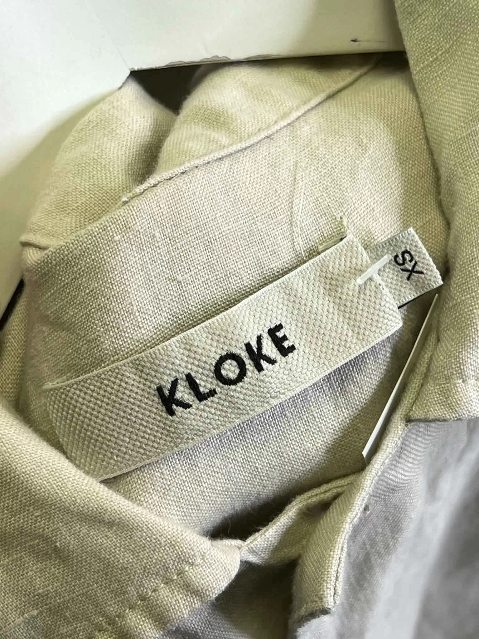 Size XS - Kloke Ecru Map Linen Shirt