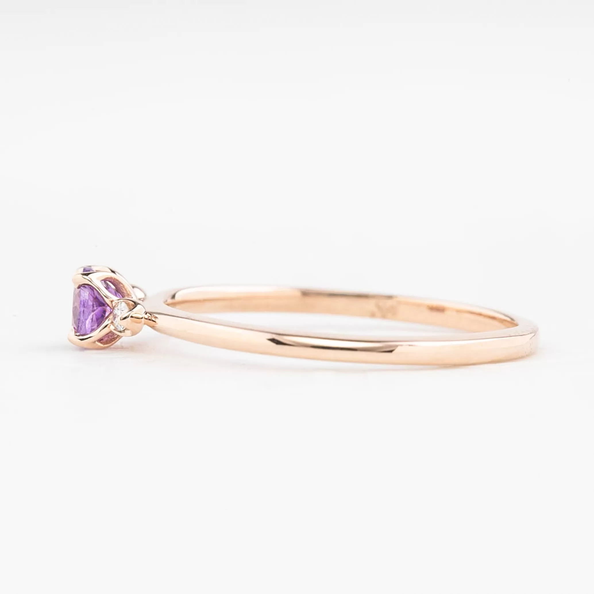 Sofia Ring 4mm 0.35ct Pink Umba Sapphire, 14K Rose Gold