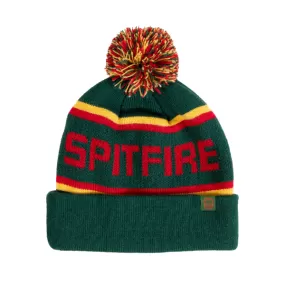 Spitfire Classic 87' Fill Pom Beanie - Dark Green/Gold/Red