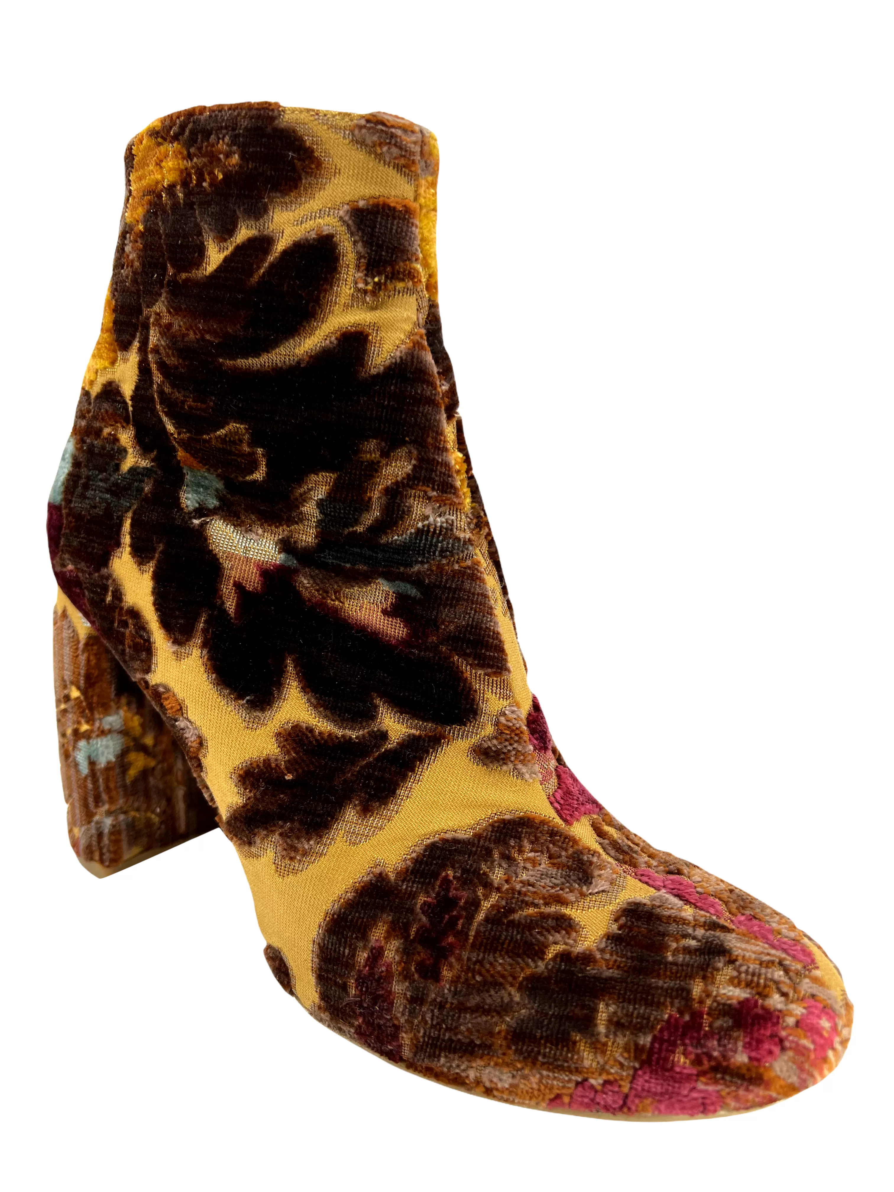 Stella McCartney Mustard Brocade Boots Size 9.5