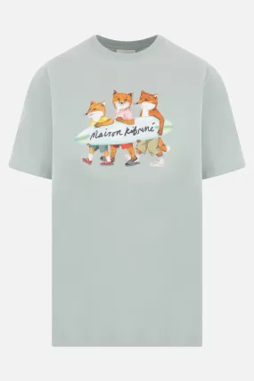 Surfing Foxes logo printed cotton t-shirt