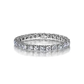 Tatum 27 Carat Round Brilliant Diamond Tennis Bracelet 1 carat each in 14k White Gold CLARITY ENHANCED