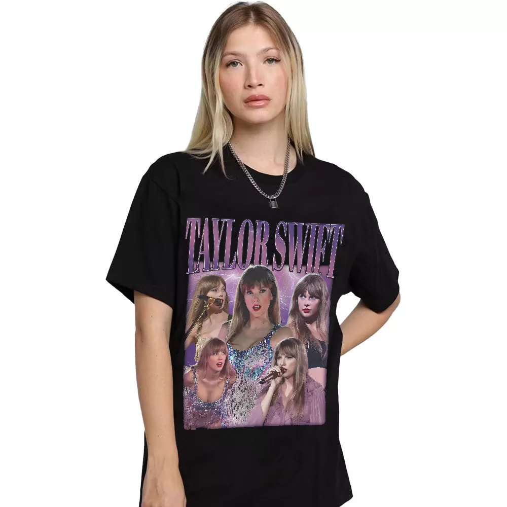 Taylor Swift Purple Fearless Vintage Tee - Black