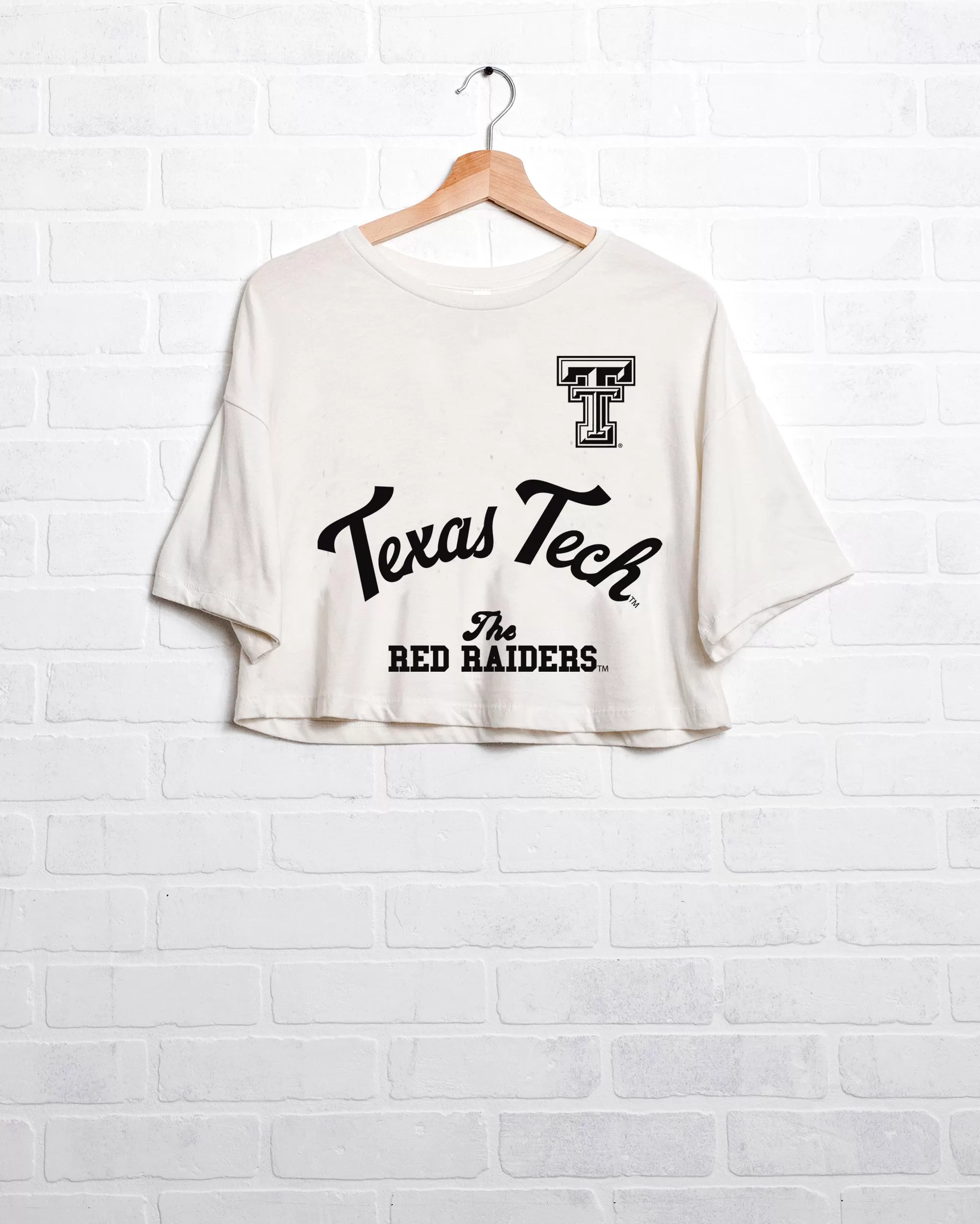 Texas Tech Quality White Cropped Tee