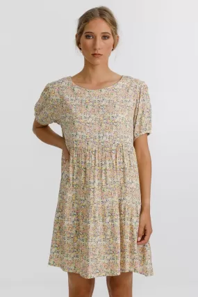 The Whirl SS Smock Bloom Mini Dress