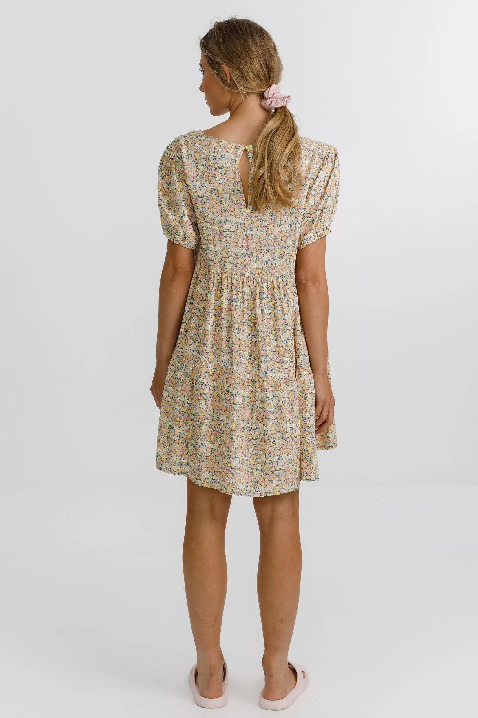 The Whirl SS Smock Bloom Mini Dress