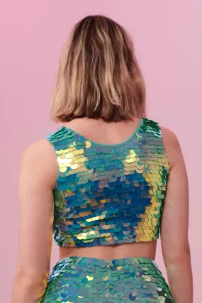 TWINKS SEQUIN CROP TOP - CHAMELEON