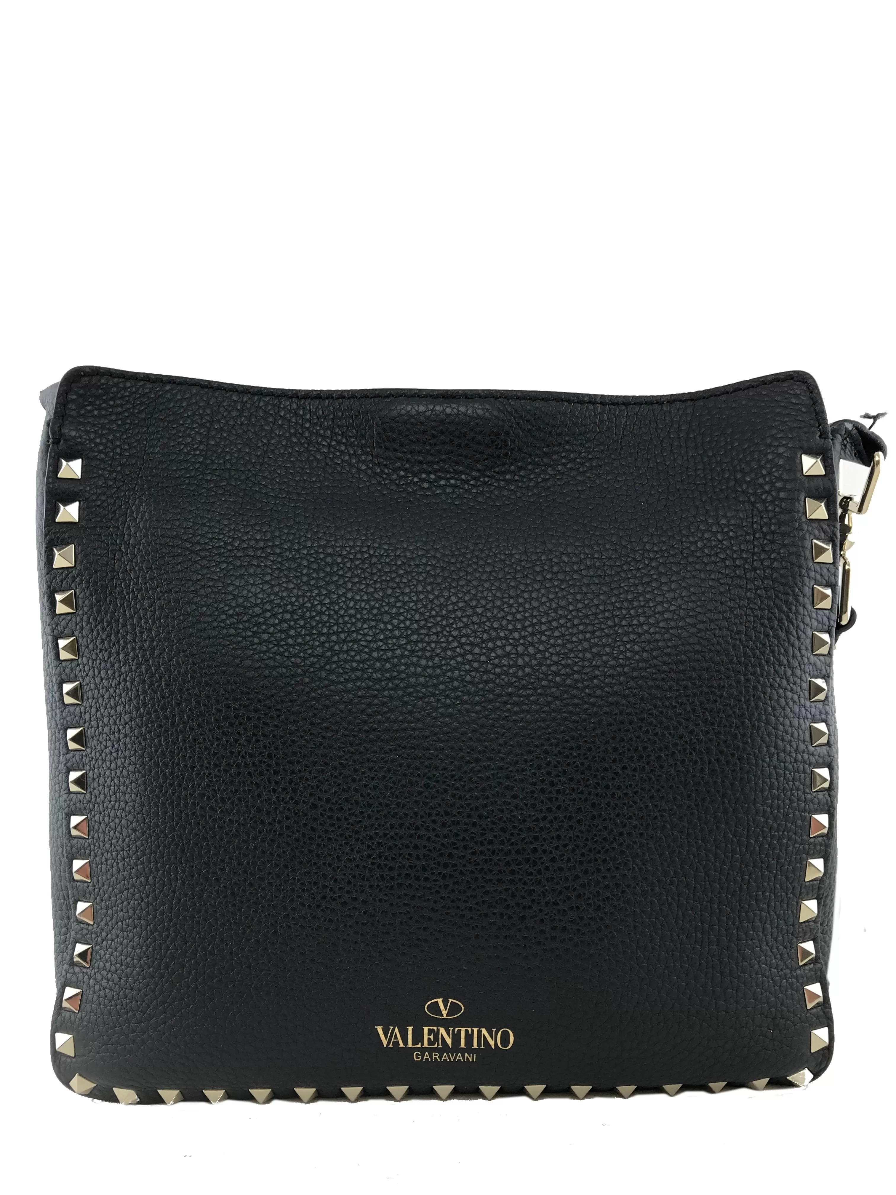 Valentino Rockstud Leather Hobo Messenger Bag