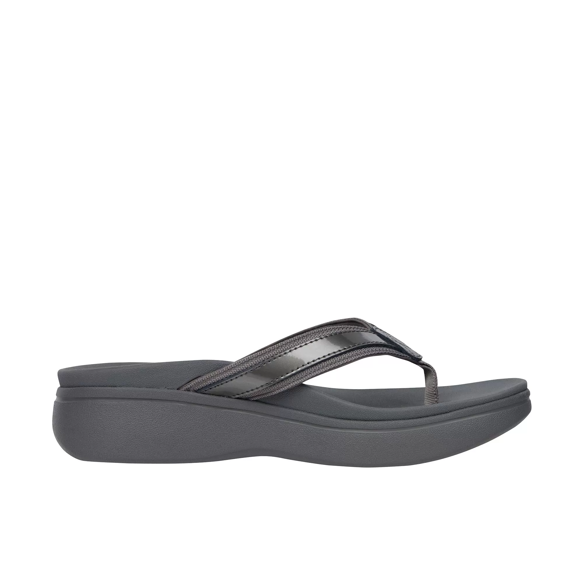 Vionic Womens High Tide II Platform Sandal  Pewter