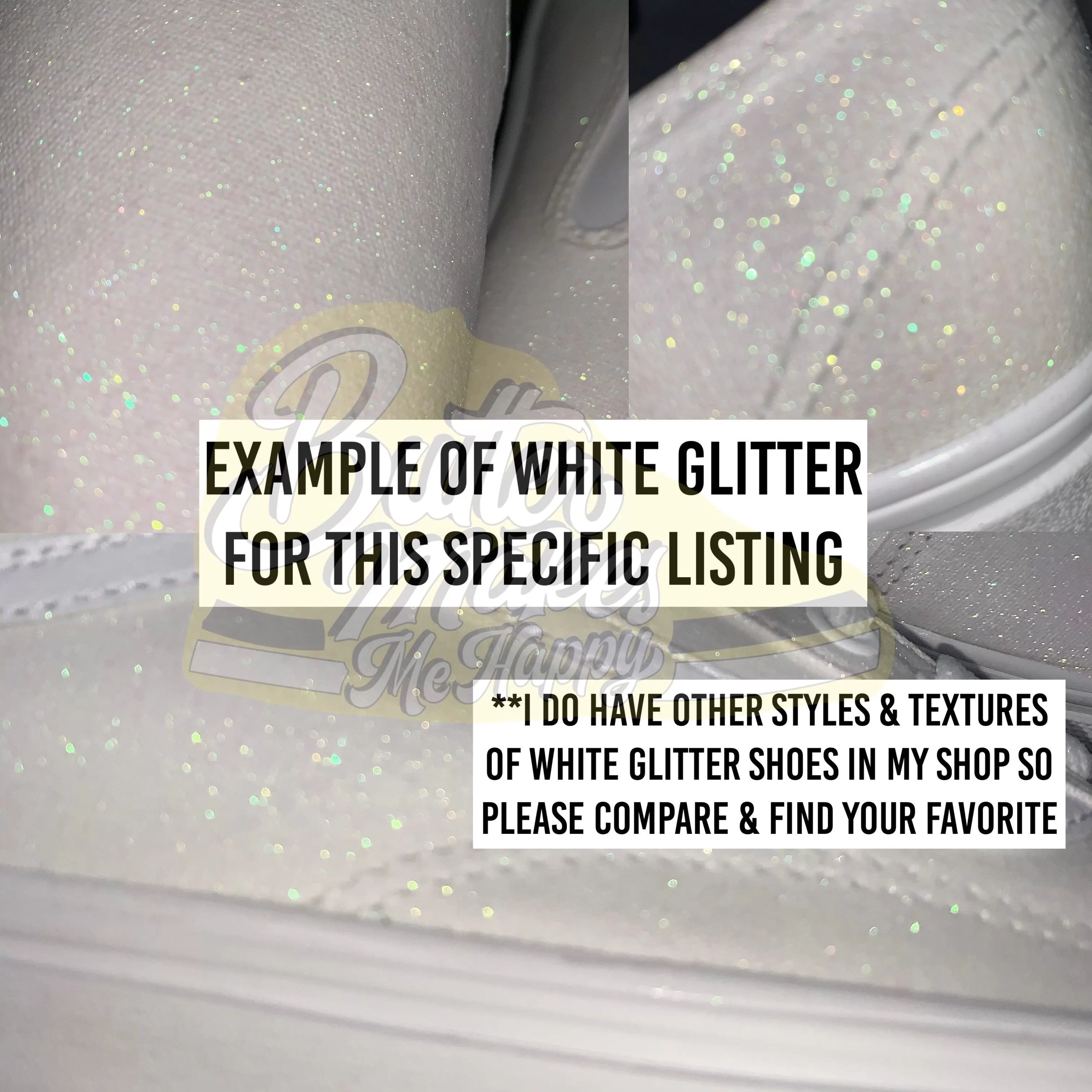 White Glitter Old Skool Vans