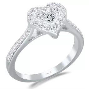 White Gold Diamond Eternal Heart Ring