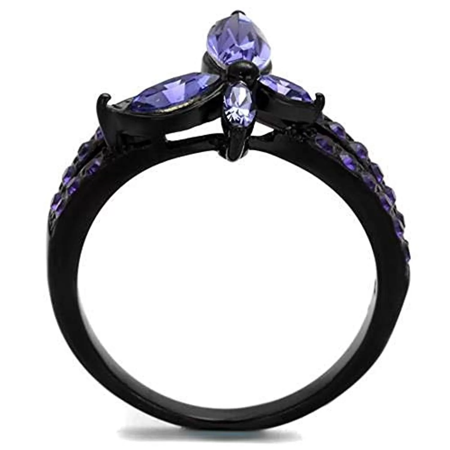 WildKlass Stainless Steel Ring IP Women Top Grade Crystal Tanzanite