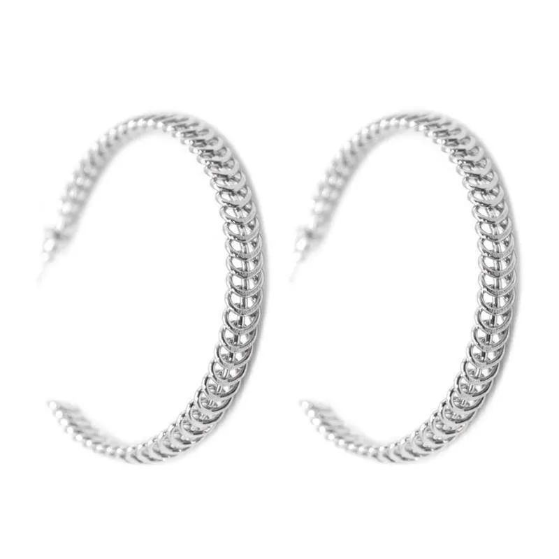 Wind It Up Silver Hoop Earrings