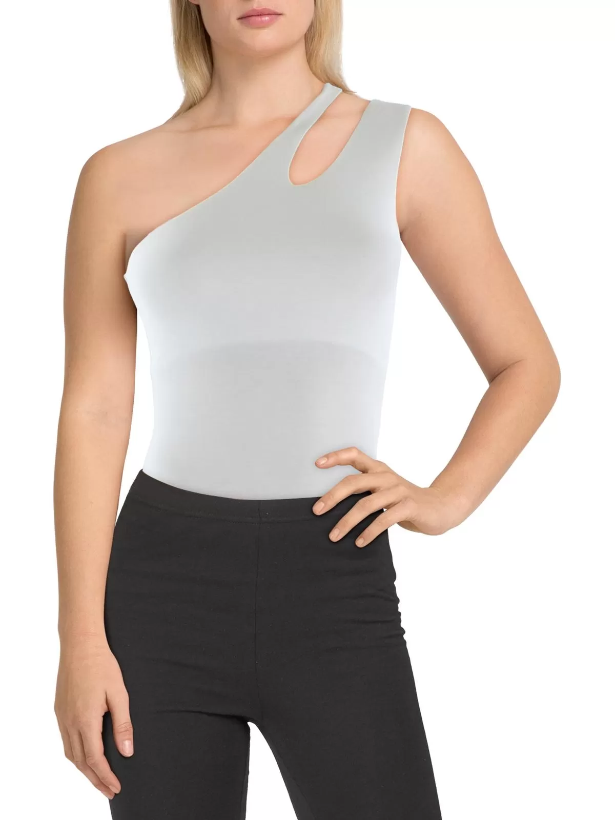 Womens One-Shoulder Cut-Out Bodysuit