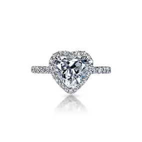 Yaretzi 3 Carat F SI2 Heart Shape Diamond Engagement Ring in Platinum. GIA Certified. By Mike Nekta