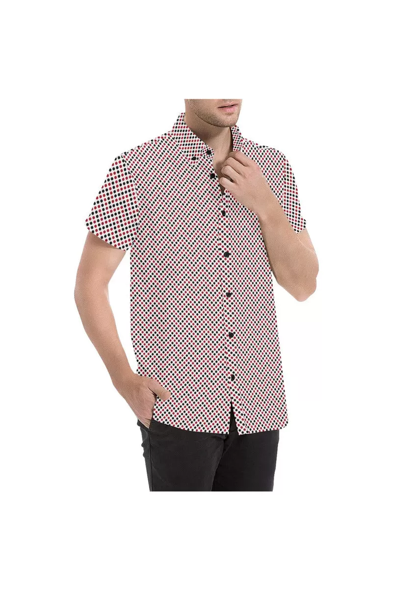 Zig Zag Dots Men's Short Sleeve Shirt